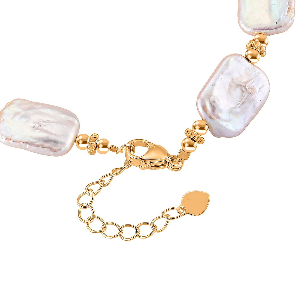 Designer Inspired White Keshi Pearl Bracelet (Size - 7.5-2) with Lobster Clasp in Yellow Gold Tone 60.00 Ct. 8486947 5