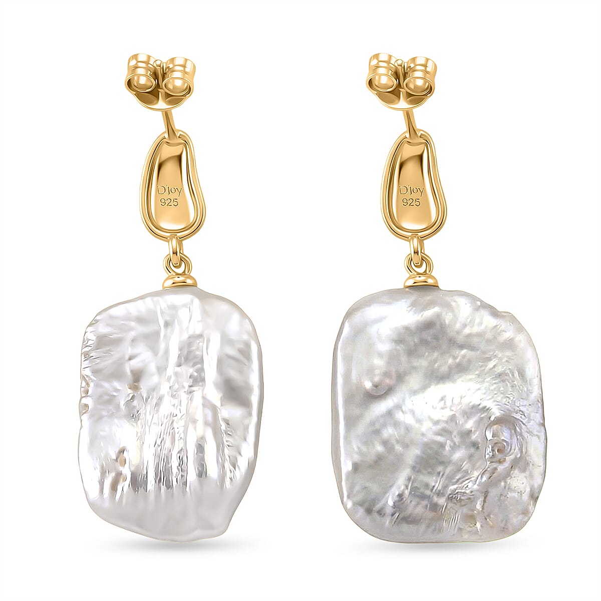 White Keshi Pearl Solitaire Earring with Push Back 8485339 5