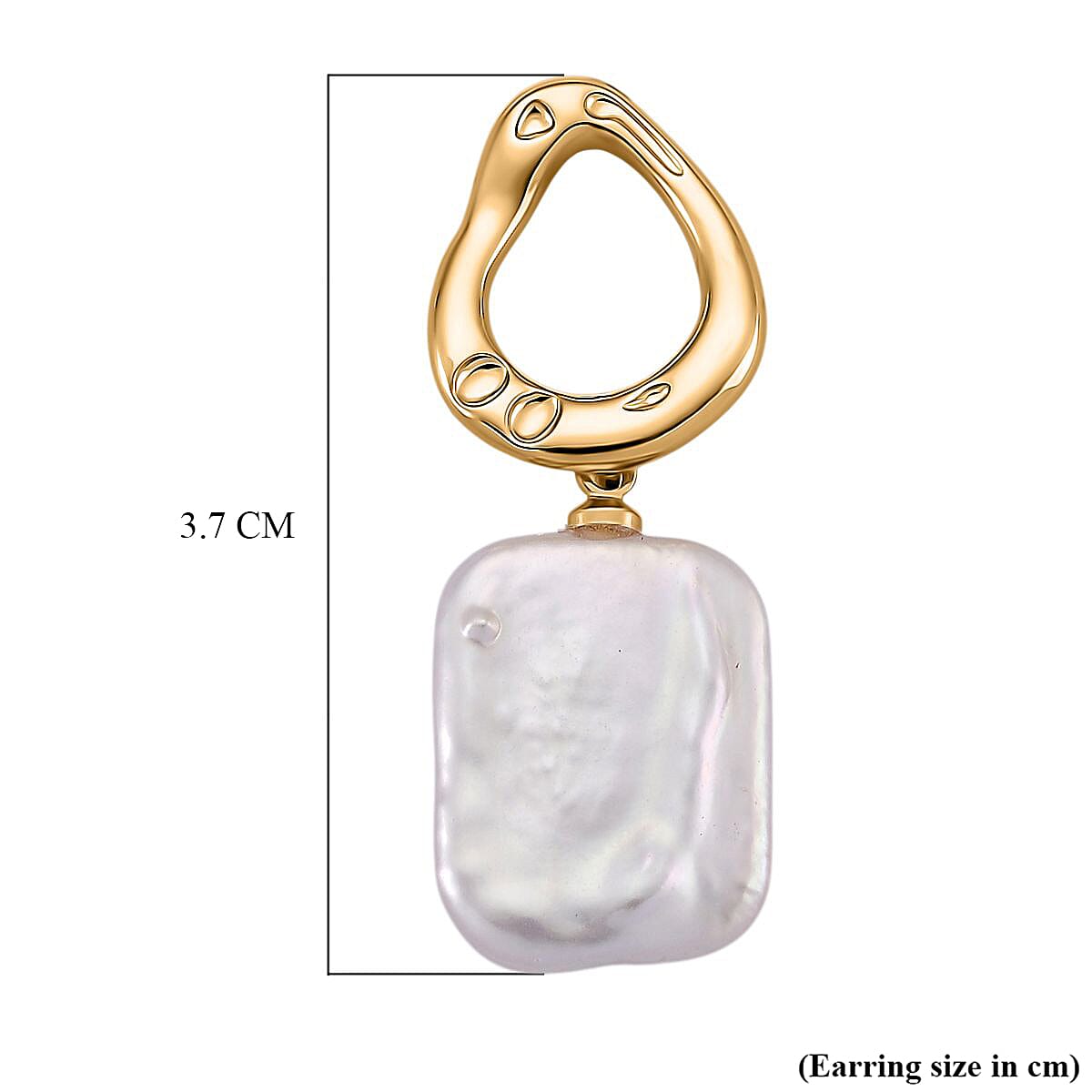 Designer Inspired White Keshi Pearl Push Back Earring in Yellow Gold Tone 12.00 Ct. 8486940 5