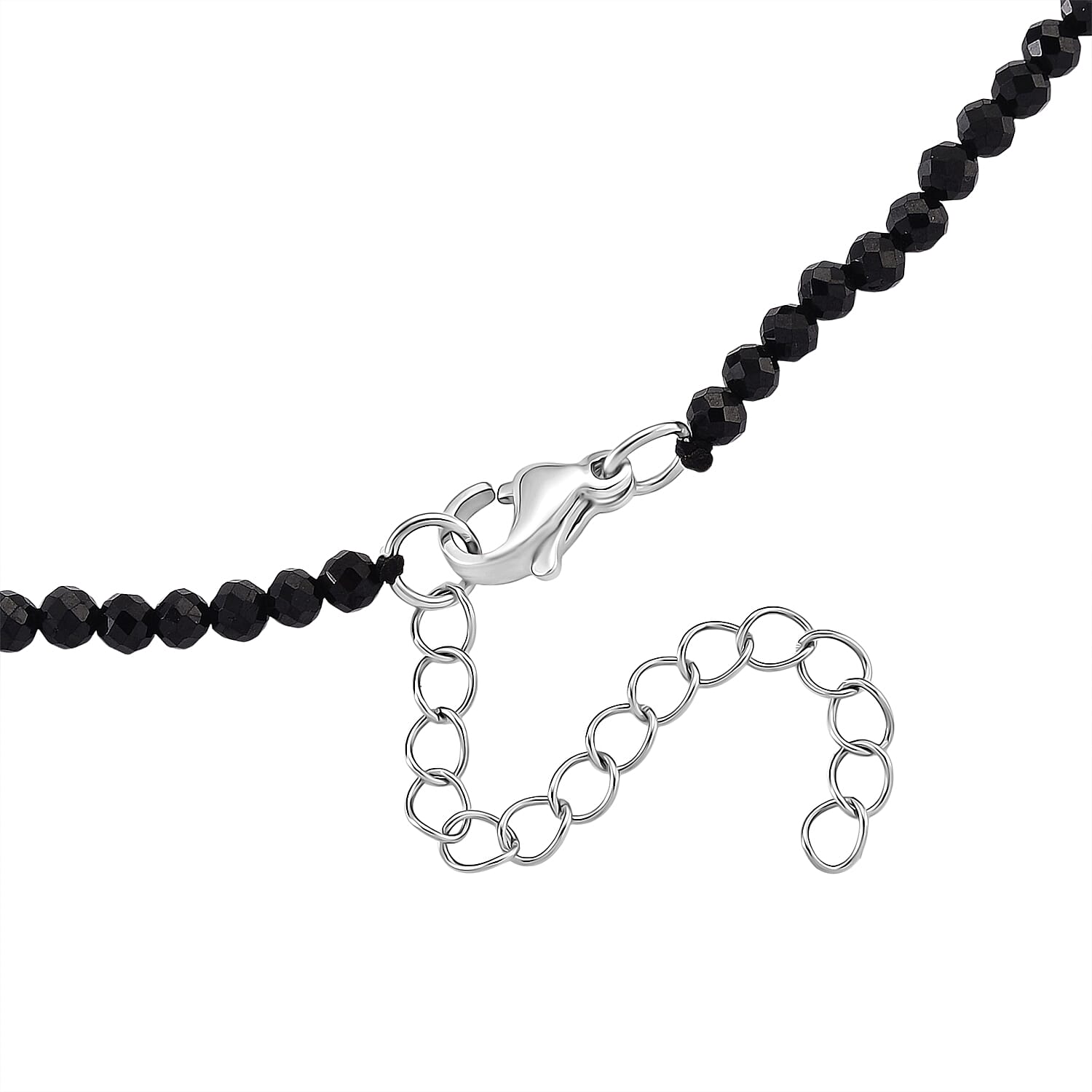 White Coin Pearl &amp; Black Spinel Necklace (Size - 18+2 Inch Ext) 50.00 Ct. 8364062 5