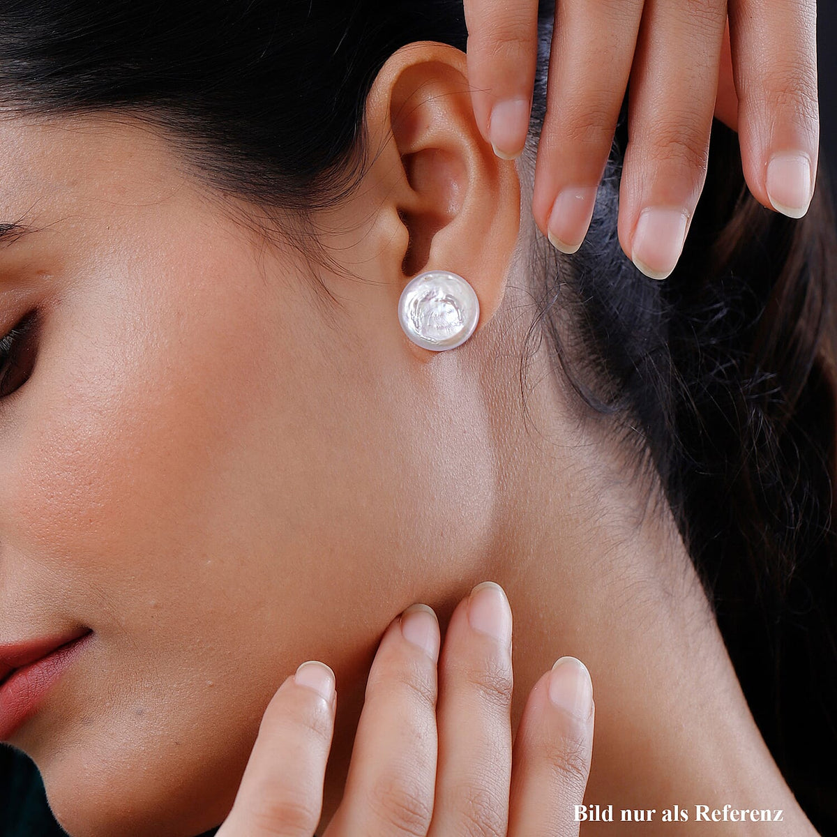 White Keshi Pearl Stud Earrings in Rhodium Overlay Sterling Silver 19.00 Ct 7794839 3