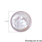 White Keshi Pearl Stud Earrings in Rhodium Overlay Sterling Silver 19.00 Ct