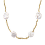 White Keshi Pearl Necklace (Size 18 - 2 Ext) with Lobster Clasp