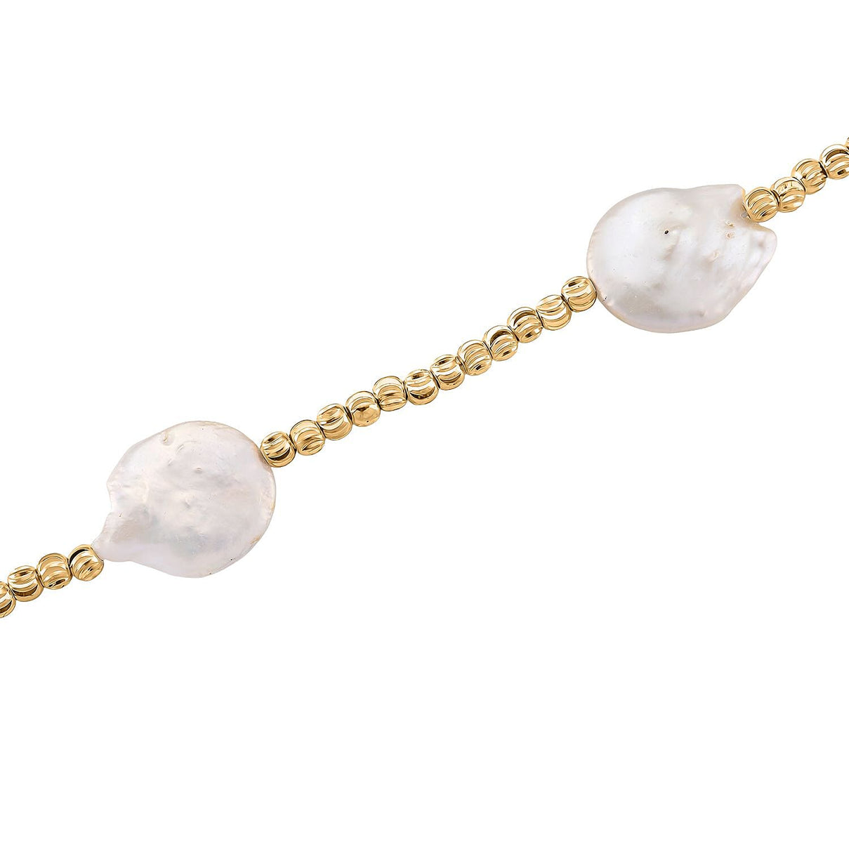 White Keshi Pearl Necklace (Size 18 - 2 Ext) with Lobster Clasp 8181310 4