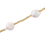 White Keshi Pearl Necklace (Size 18 - 2 Ext) with Lobster Clasp