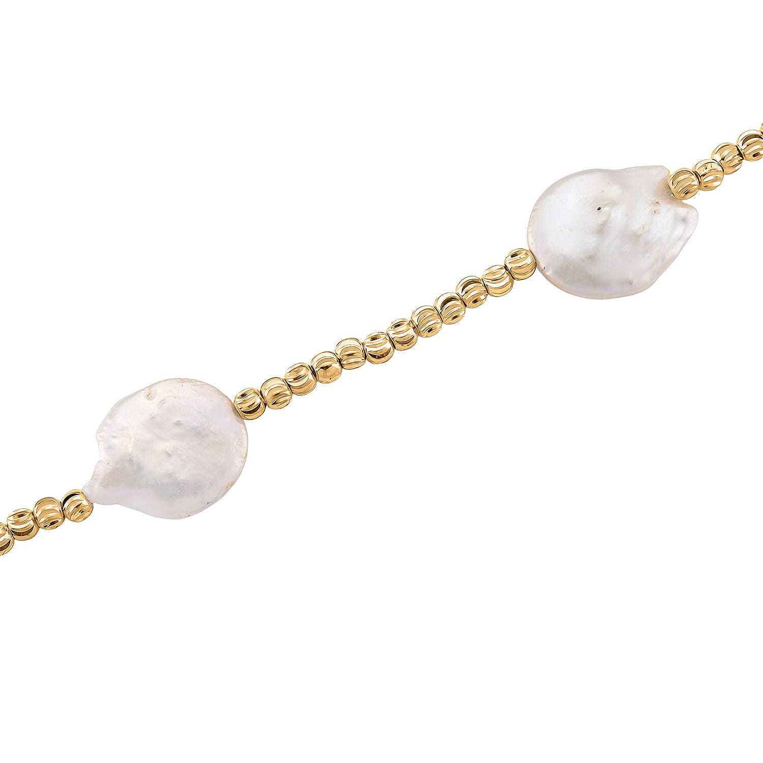 White Keshi Pearl Necklace (Size 18 - 2 Ext) with Lobster Clasp 8181310 4