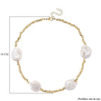 White Keshi Pearl Necklace (Size 18 - 2 Ext) with Lobster Clasp
