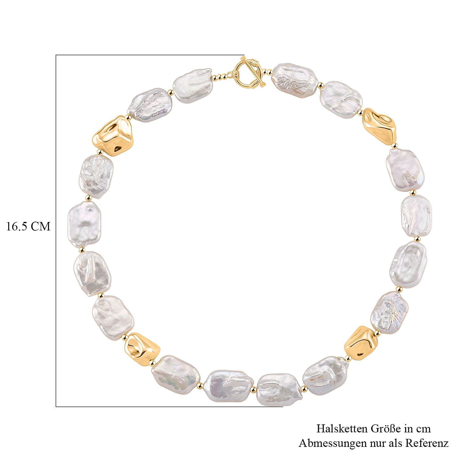 White Keshi Pearl Necklace (Size 20) with T-Bar Clasp 8201718 11