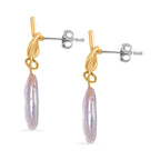 White Keshi Pearl Push Back Earrings