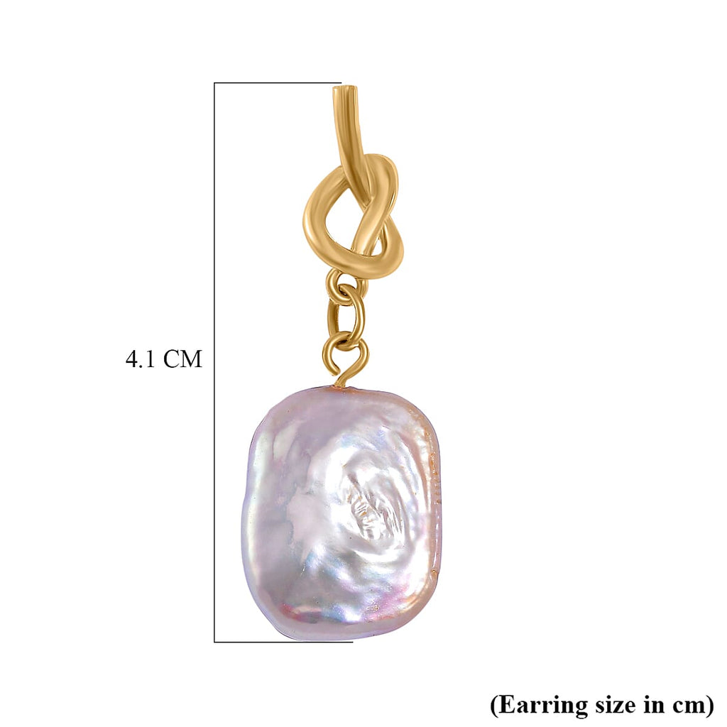 White Keshi Pearl Push Back Earrings