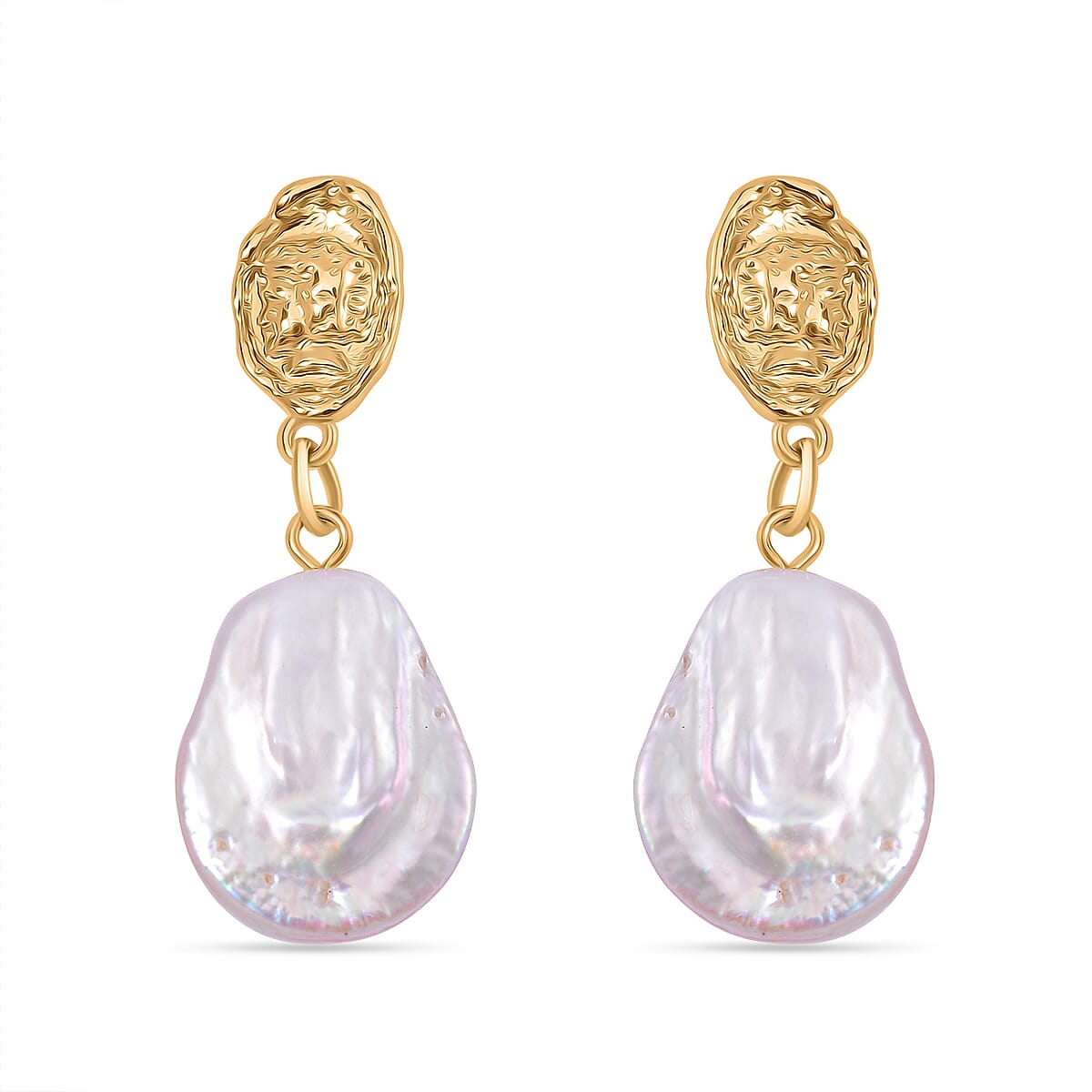 White Keshi Pearl Push Back Earring 7981441 0