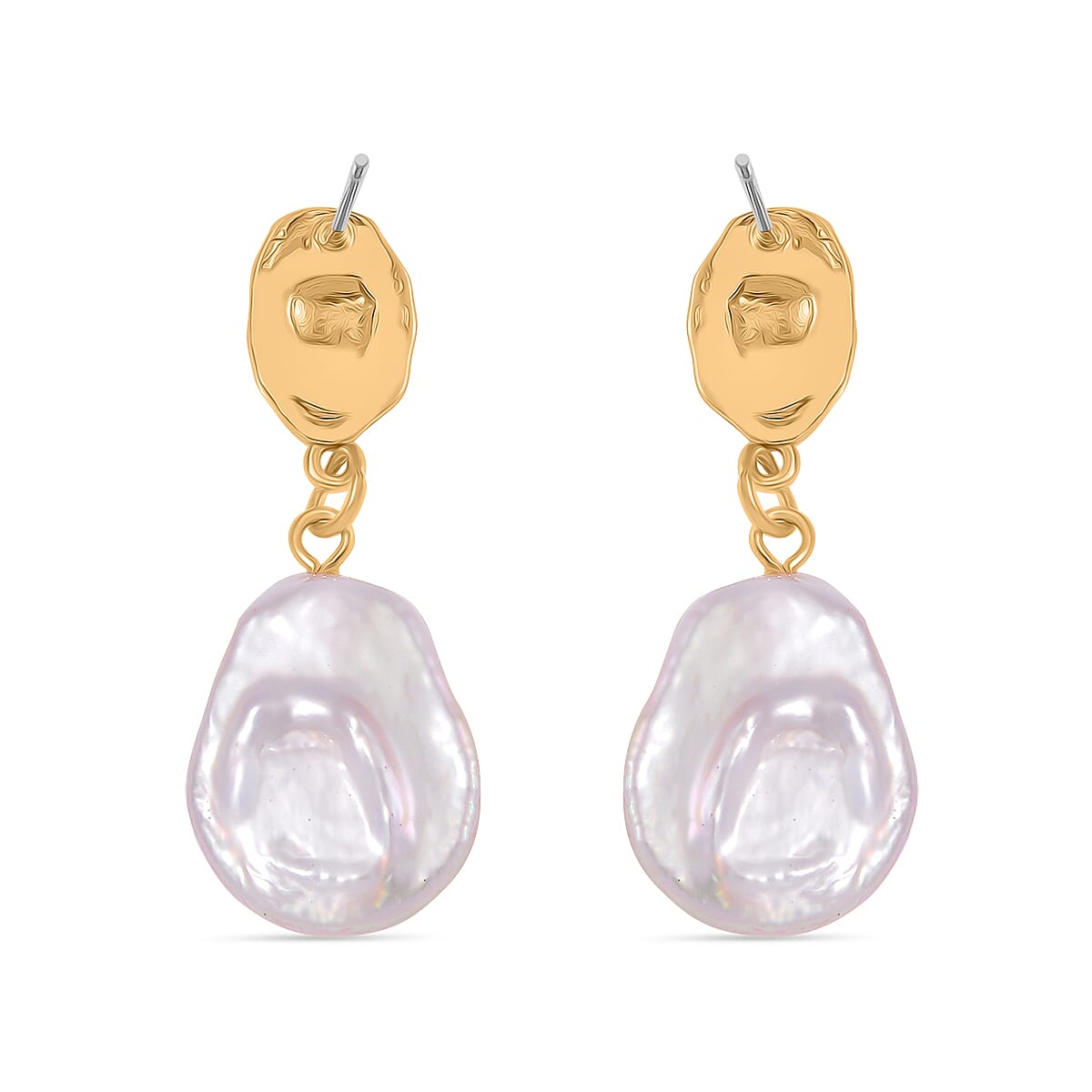 White Keshi Pearl Push Back Earring 7981441 4