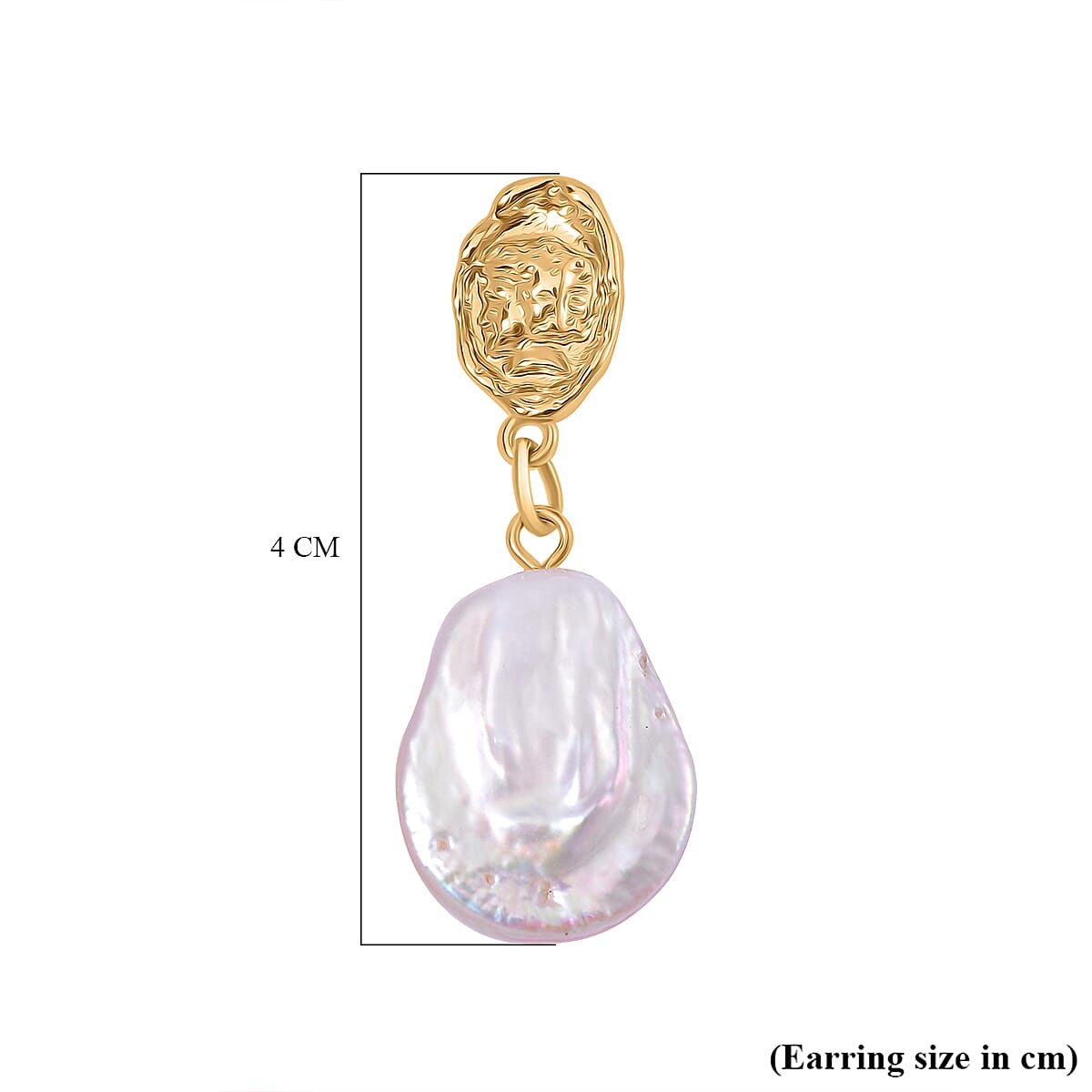 White Keshi Pearl Push Back Earring 7981441 5