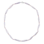 White Keshi Pearl,White Fresh Water Pearl Necklace (Size - 20) in Rhodium Sterling Silver 95.00 Ct
