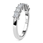 Moissanite 7 Stone Ring in Platinum Overlay Sterling Silver 1.68 Ct.