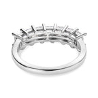 Moissanite 7 Stone Ring in Platinum Overlay Sterling Silver 1.68 Ct.