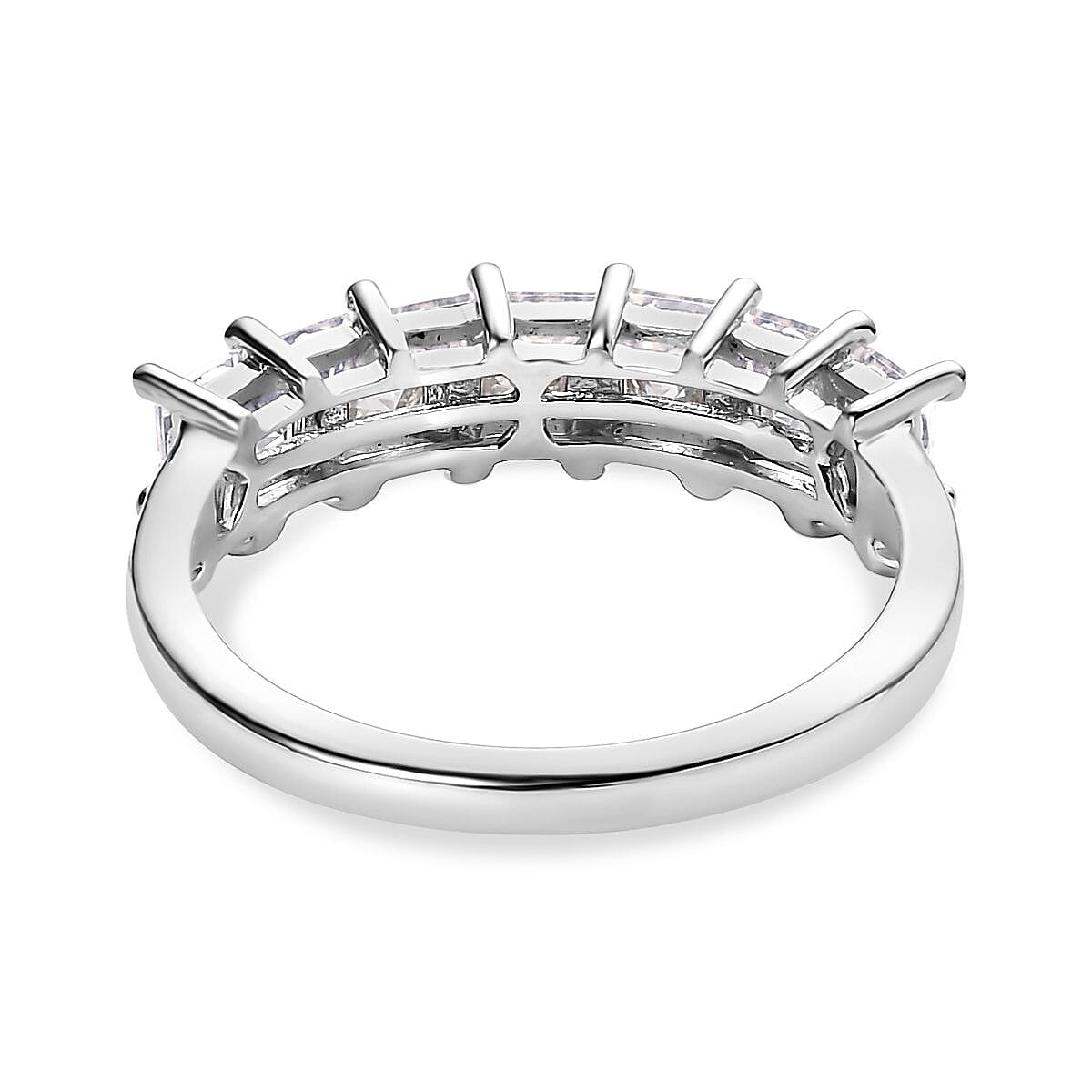 Moissanite 7 Stone Ring in Platinum Overlay Sterling Silver 1.68 Ct. 7641030 4