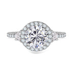 Moissanite Ring in Rhodium Overlay Sterling Silver 2.60 Ct.