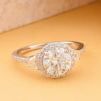 Moissanite Ring in Rhodium Overlay Sterling Silver 2.60 Ct.