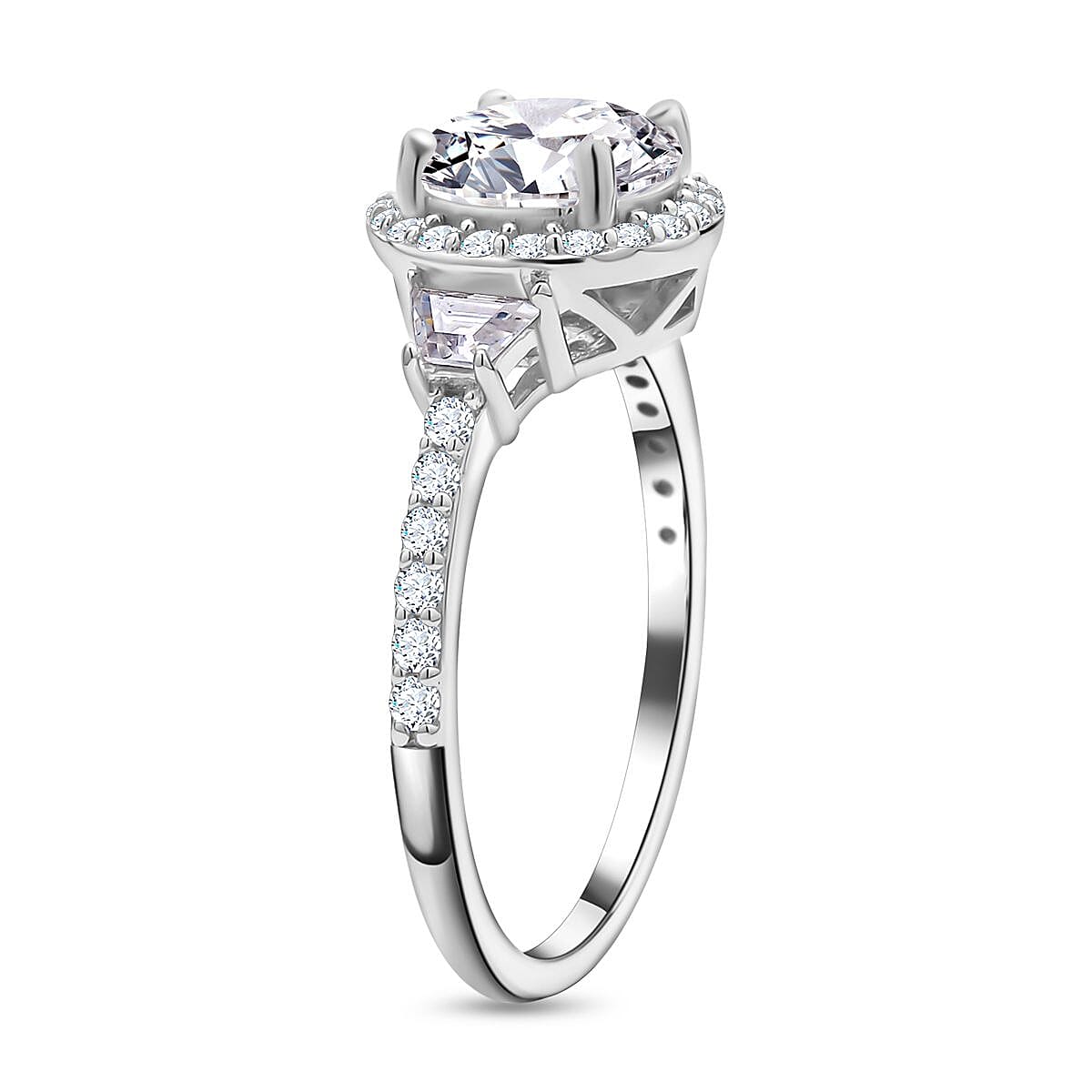 Moissanite Ring in Rhodium Overlay Sterling Silver 2.60 Ct. 7387871 3