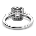 Moissanite Halo Ring in Rhodium Overlay Sterling Silver 2.42 Ct
