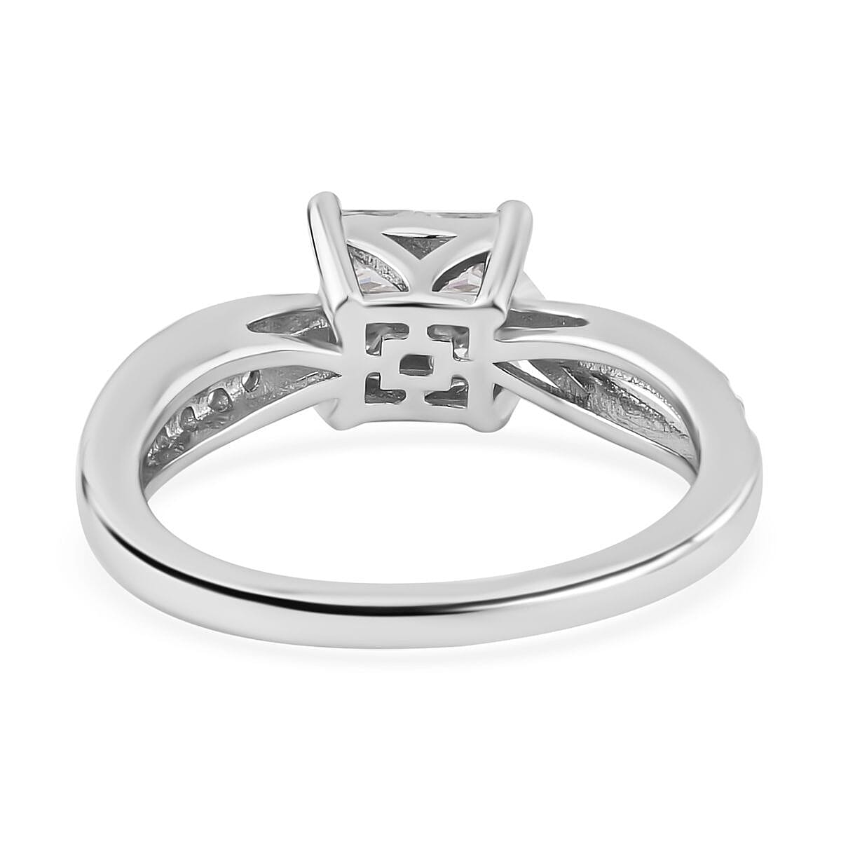 Moissanite Ring in Rhodium Overlay Sterling Silver 7504712 9