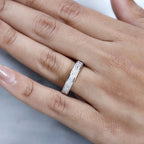 Moissanite Half Eternity Band Ring in Platinum Overlay Sterling Silver 1.36 Ct.