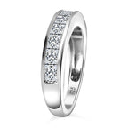 Moissanite Half Eternity Band Ring in Platinum Overlay Sterling Silver 1.36 Ct.