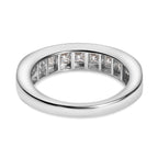 Moissanite Half Eternity Band Ring in Platinum Overlay Sterling Silver 1.36 Ct.