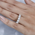 Moissanite 5 Stone Ring in Platinum Overlay Sterling Silver 2.00 Ct.