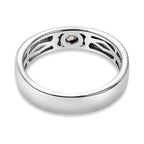 White Moonstone Ring in Platinum Overlay Sterling Silver