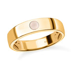 White Moonstone Ring in 14K Gold Overlay Sterling Silver