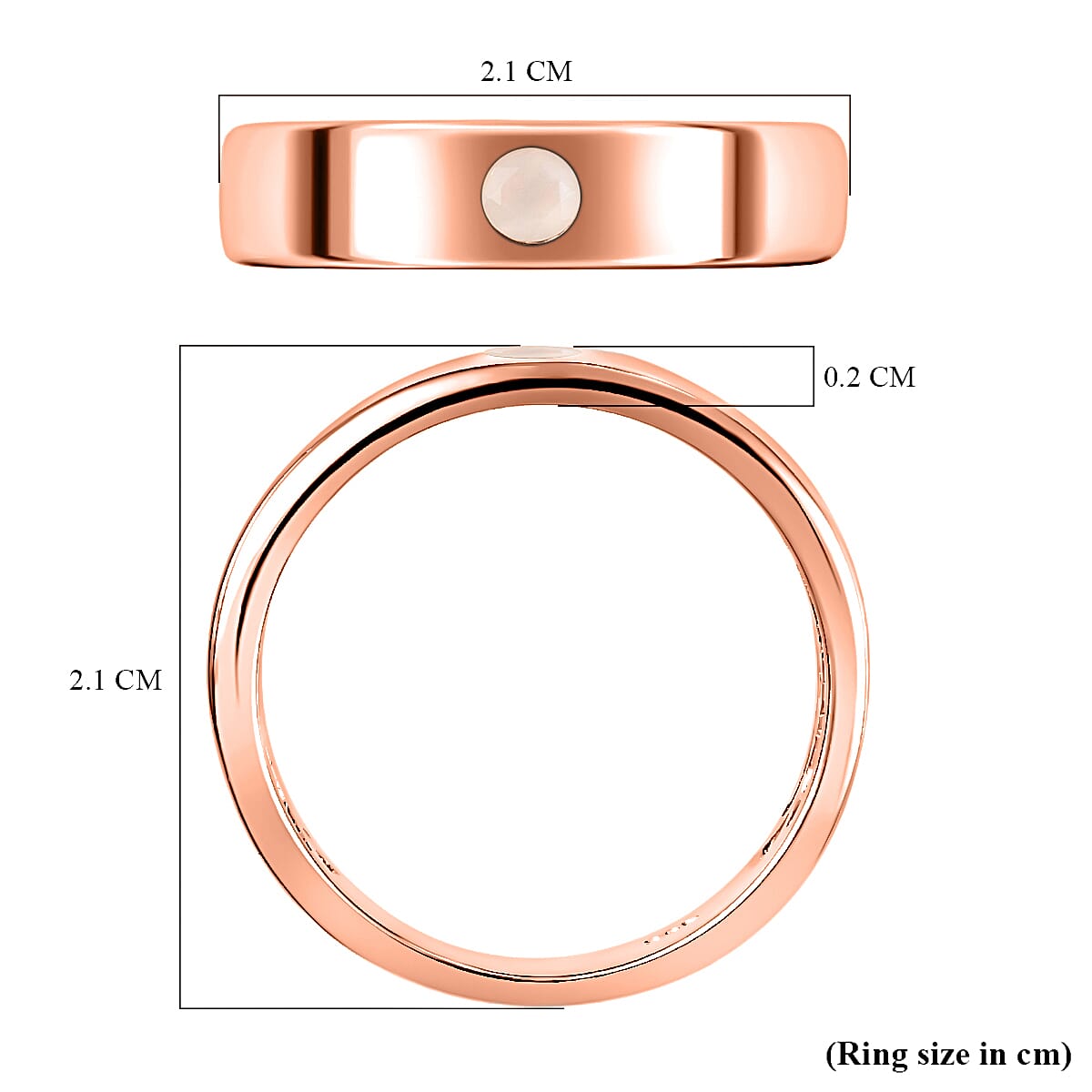 White Moonstone Solitaire Ring in Rose Gold Overlay Sterling Silver 3634569 3
