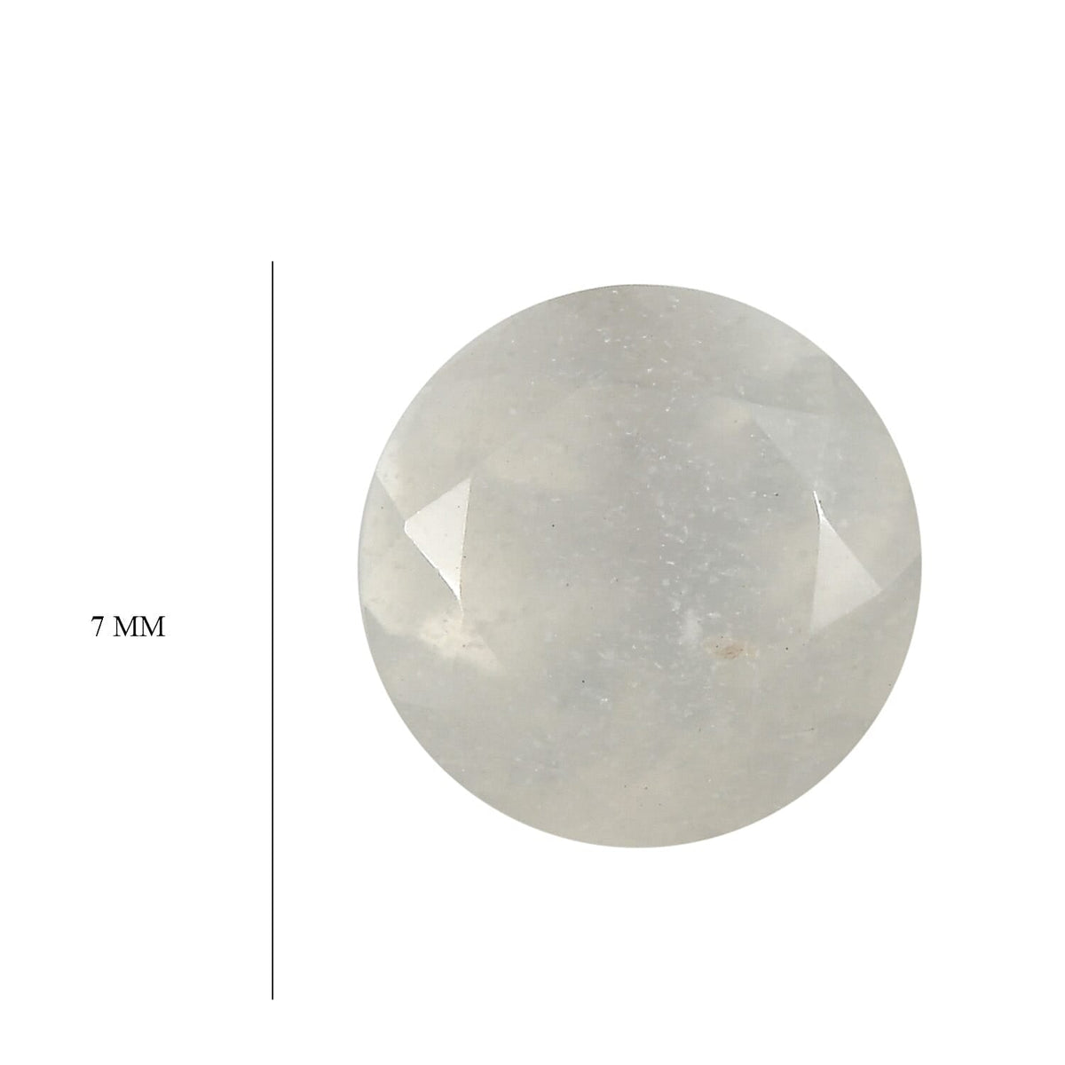White Moonstone Round 7 mm Gemstone, 1.21 Ct V32515695 4