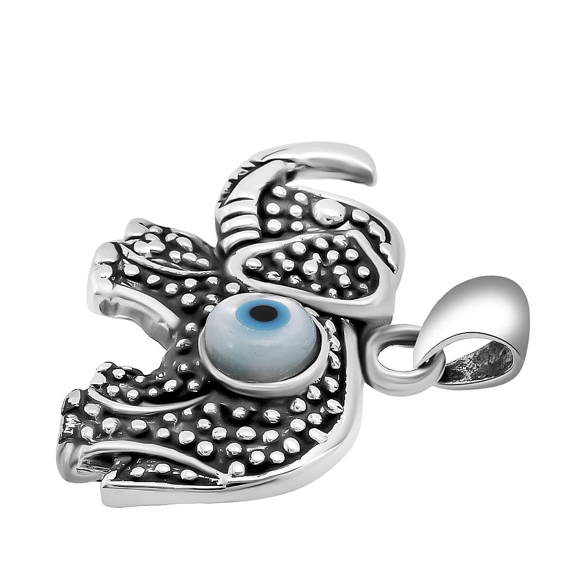 White Mother Of Pearl Oxisided Elephant Pendant in Sterling Silver 8304598 4