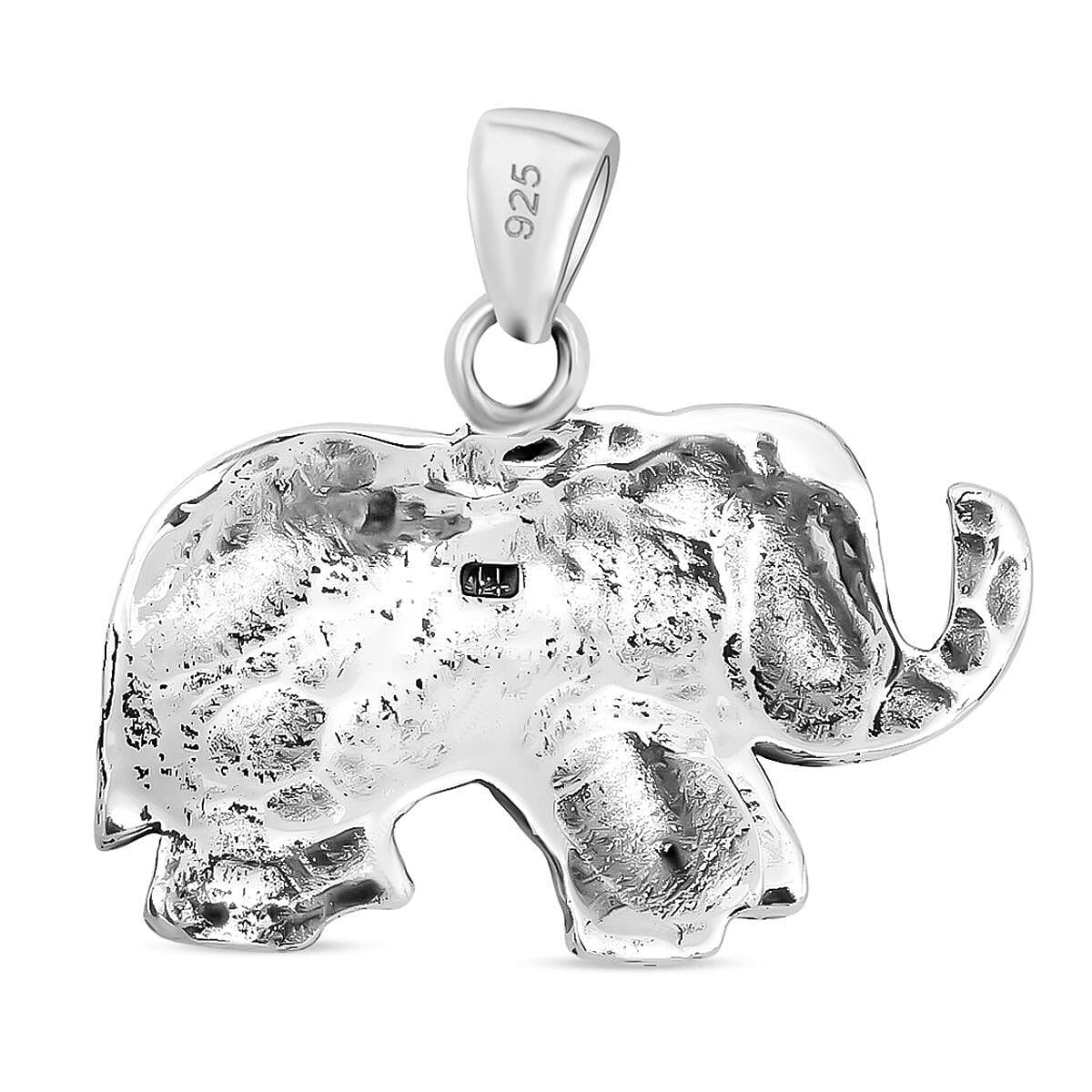 White Mother Of Pearl Oxisided Elephant Pendant in Sterling Silver 8304598 5
