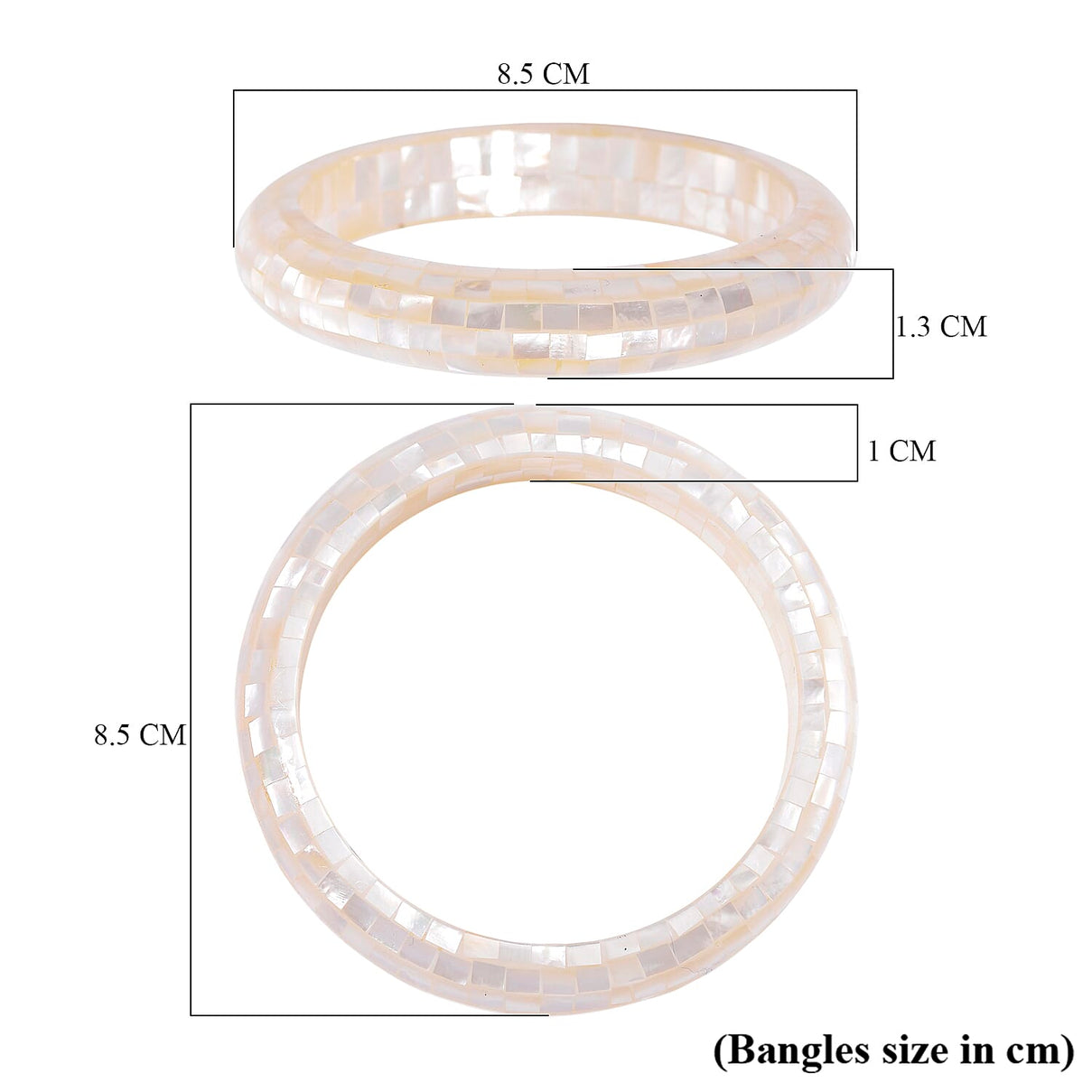 Sculpted Mother of Pearl Bangle â€“ Cabochon Finish 8126059 3