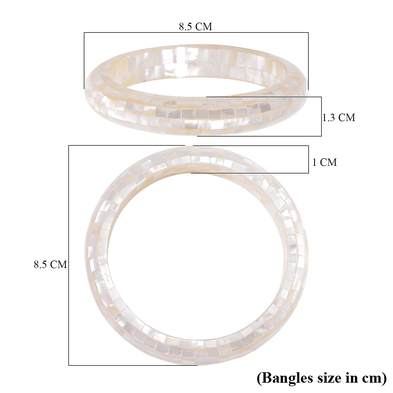 Sculpted Mother of Pearl Bangle â€“ Cabochon Finish 8126059 3