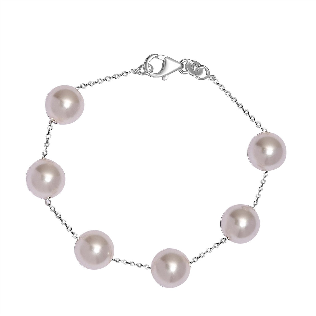 Shell Pearl Bracelet (Size - 7.5) with Lobster Clasp in Sterling Silver 7262192 0