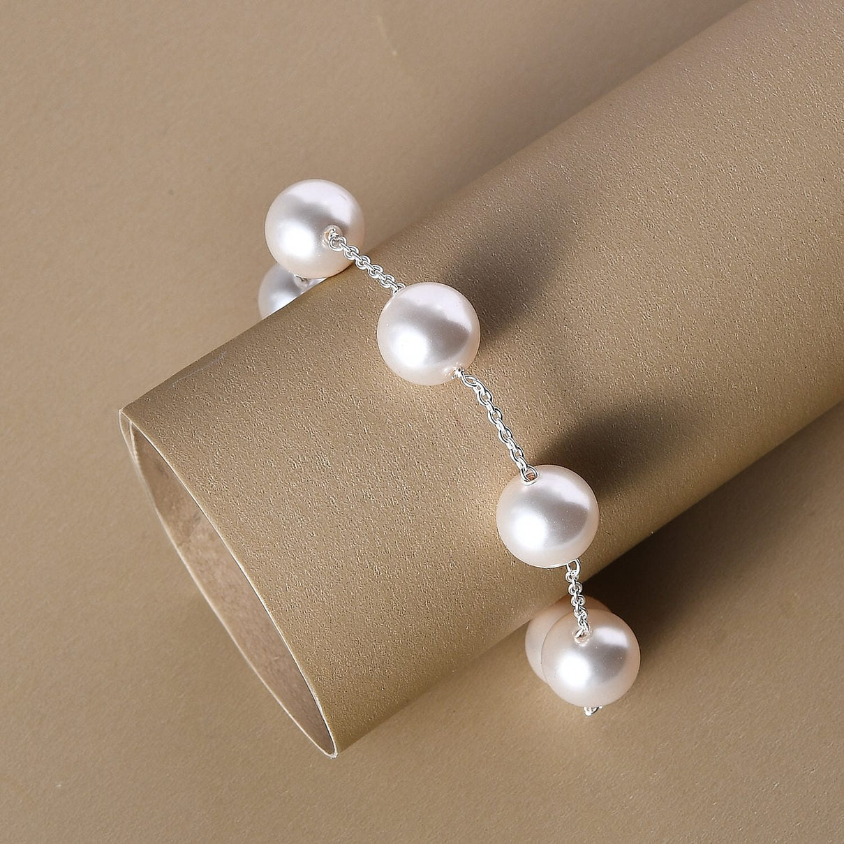 Shell Pearl Bracelet (Size - 7.5) with Lobster Clasp in Sterling Silver 7262192 2