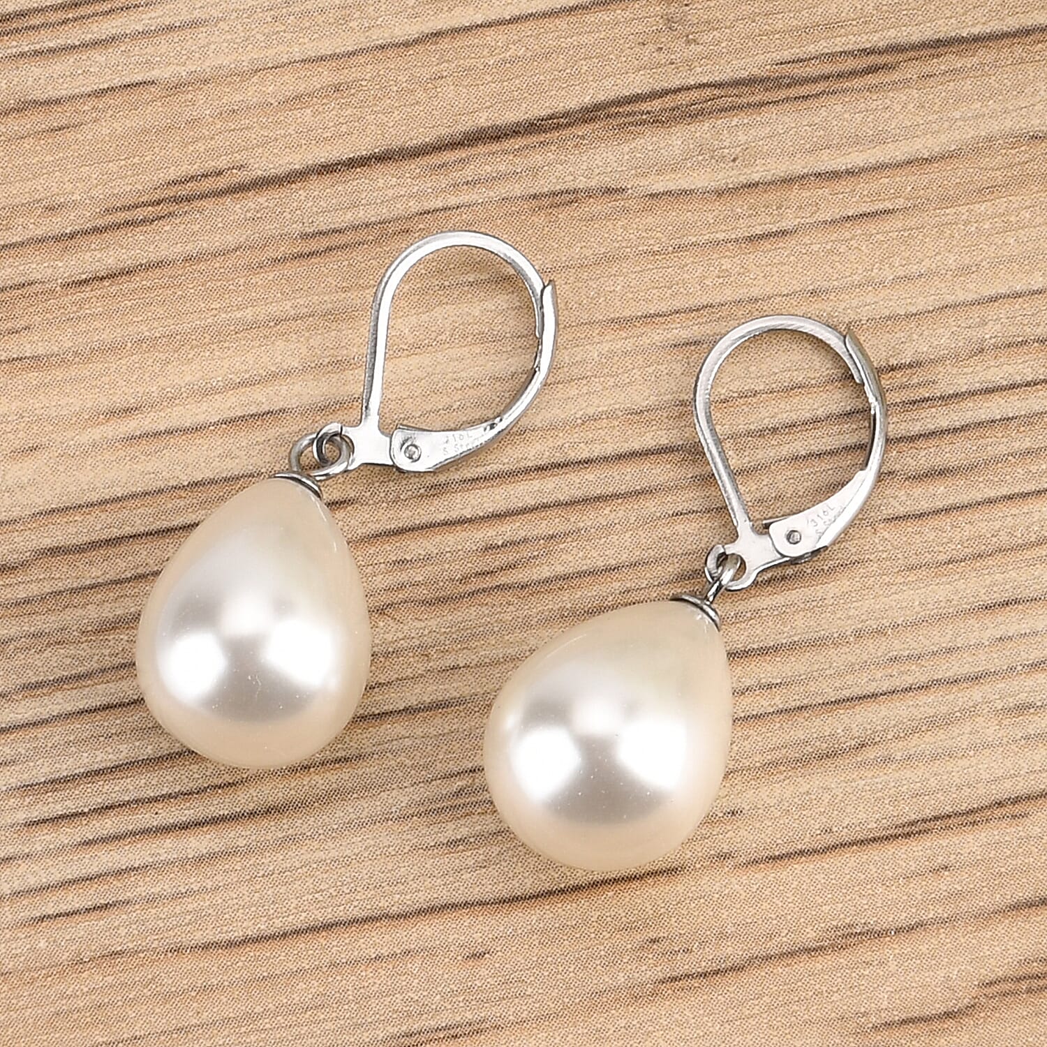 One Time Mega CloseOut- White Shell Pearl Drop Earring 8356370 2