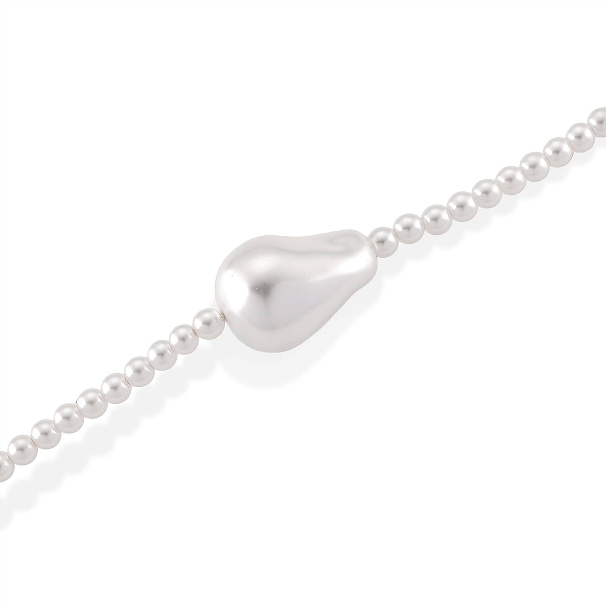 White Shell Pearl Beads Necklace (Size - 18+2 Ext) in Silver Tone V32516199 4