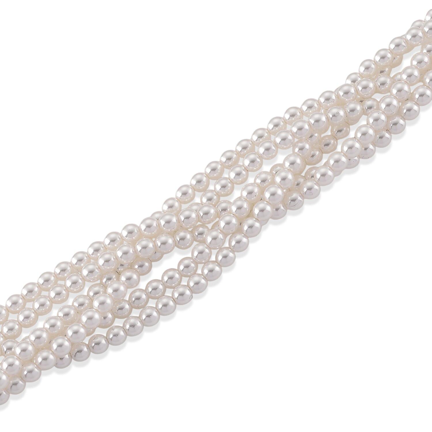 White Shell Pearl Beads Necklace (Size - 18.5-2 Ext) in Silver Tone 8433675 4