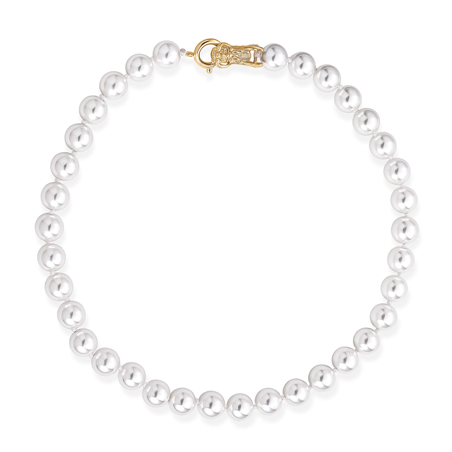 White Shell Pearl Beads Necklace (Size - 20) 350.00 Ct. V32492304 0