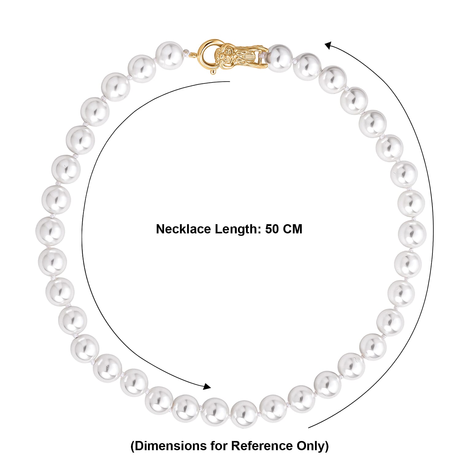 White Shell Pearl Beads Necklace (Size - 20) 350.00 Ct. V32492304 6