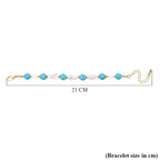 Designer Inspired - White Shell Pearl & Blue Howlite Bracelet (Size 7-2 Ext) 60.00 Ct.