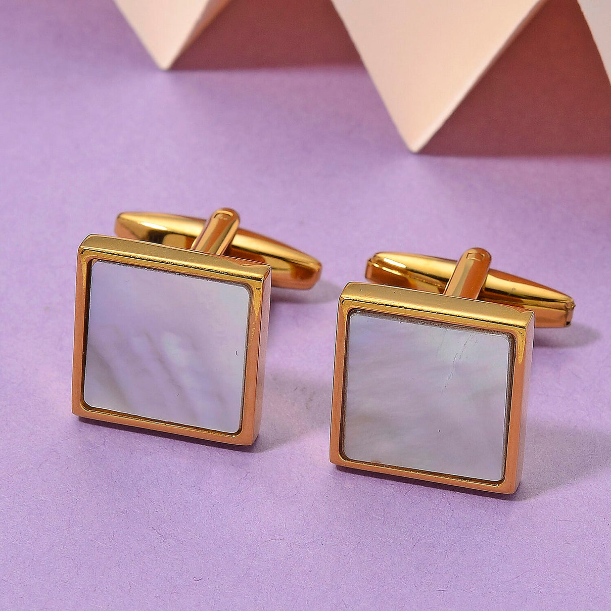 One Time Deal- White Shell Pearl CuffLink 8182895 2