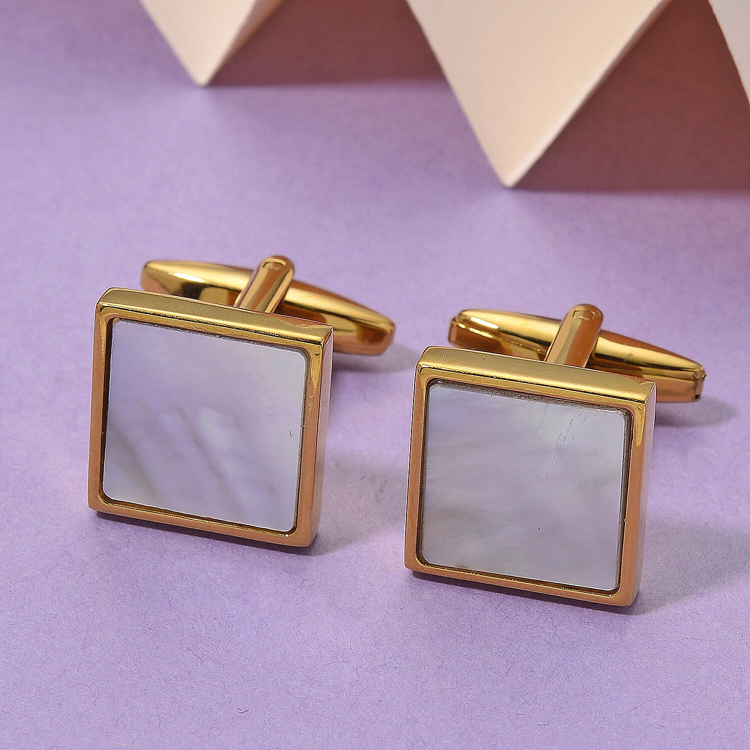 One Time Deal- White Shell Pearl CuffLink 8182895 2