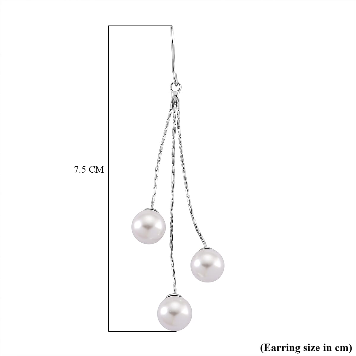 White Shell Pearl Dangling Earring with Pin Post 8254465 4