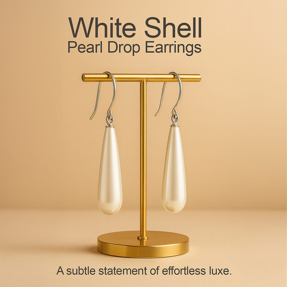 White Shell Pearl Drop Earrings with Hook in Rhodium Overlay Sterling Silver V32354120 1